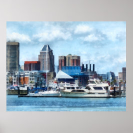 Póster Skyline y puerto de Baltimore
