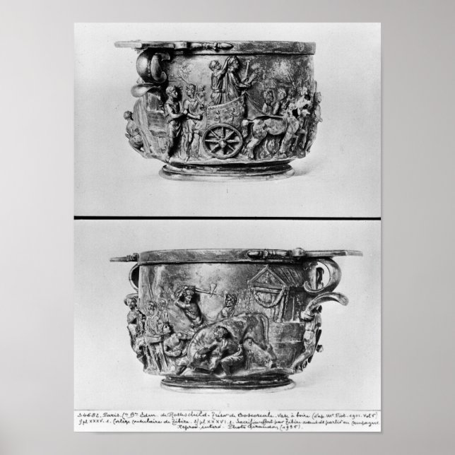 Póster Skyphos que representan la procesión consular (Frente)