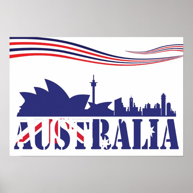 Póster Skyscaape de Australia (Frente)