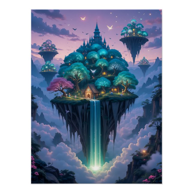 Póster Skyward Whispers: Floating Islands (Anverso)
