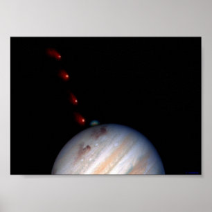 Póster SL9 impactando a Júpiter