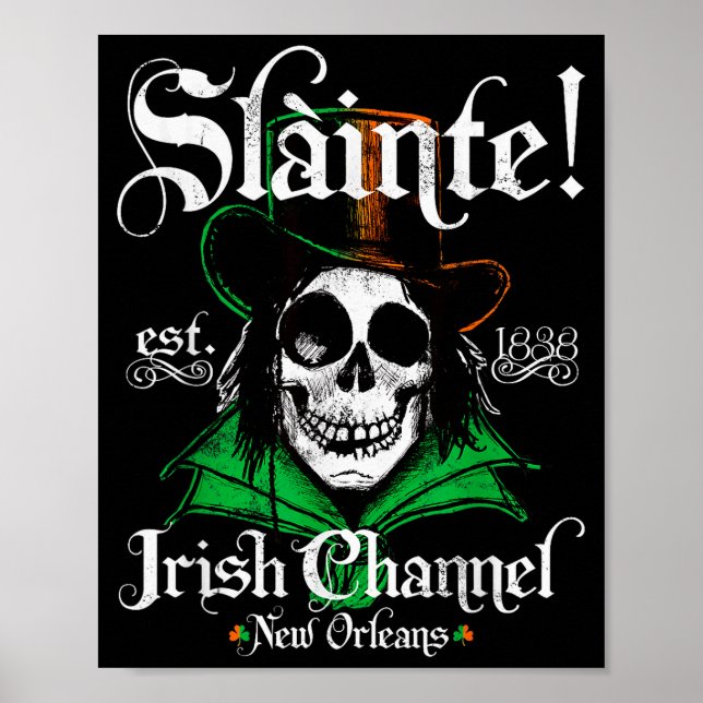 Póster Slainte Irish Channel New Orleans St Patricks Day  (Frente)