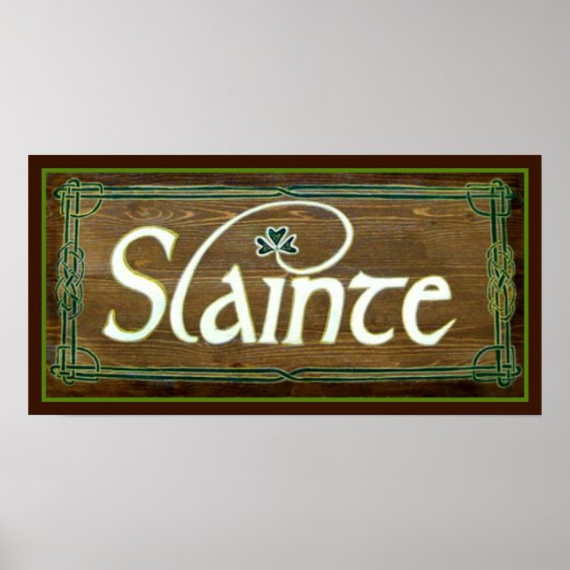 Póster Slainte ~ Para Su Salud Feliz Día De St. Patricks! (Frente)