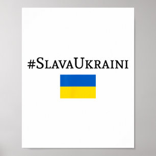 Póster Slava Ukraini Con Bandera De Ucrania