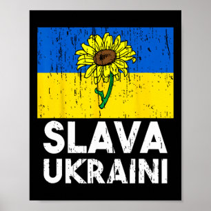 Póster Slava Ukraini Girasol Apoya a Ucrania Hombres Cami