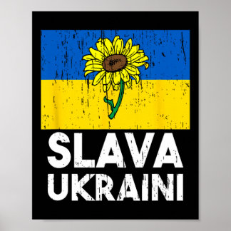 Póster Slava Ukraini Girasol Apoya a Ucrania Hombres Cami