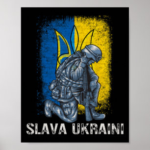 Póster Slava Ukraini Gloria a Ucrania Tridente Pro Ucrani