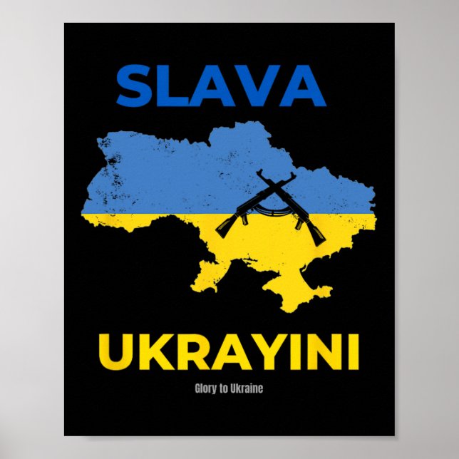 Póster Slava Ukrayini Glory To Ukraine  (Frente)