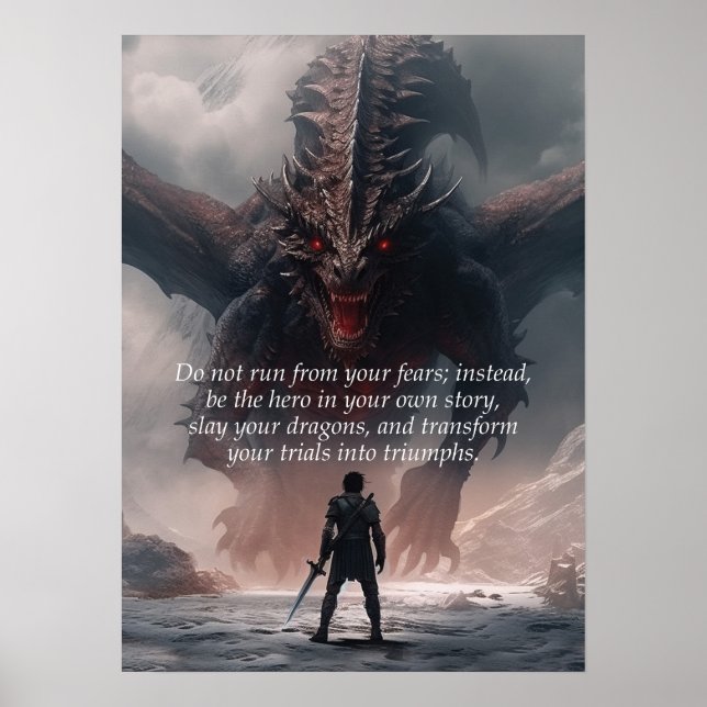 Póster Slay Your Dragons - Motivación del éxito (Frente)