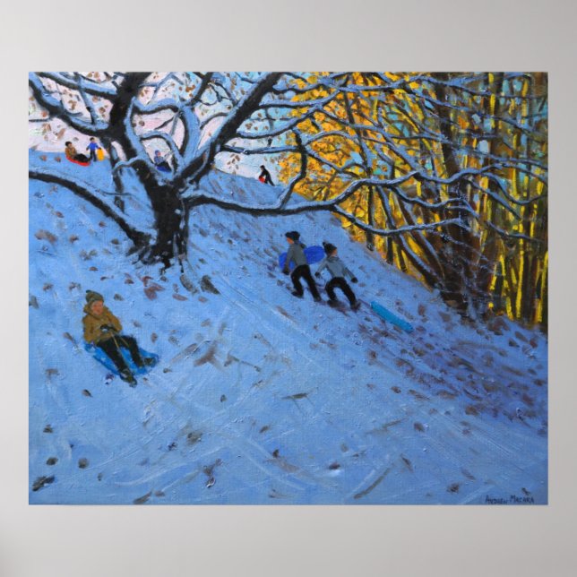 Póster Sledging Allestree Golf course (Frente)