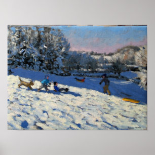 Póster Sledging cerca de Youlgreave Derbyshire
