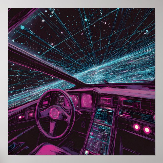 Póster Sleek High-Tech Art: Digital Horizon Command Deck (Frente)