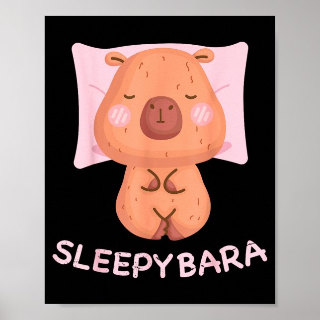 Póster Sleeng Capybara Pajamas Nightgown Sleepybara Roden (Frente)
