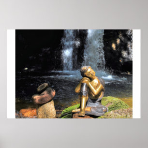 Póster sleeping Buda on water