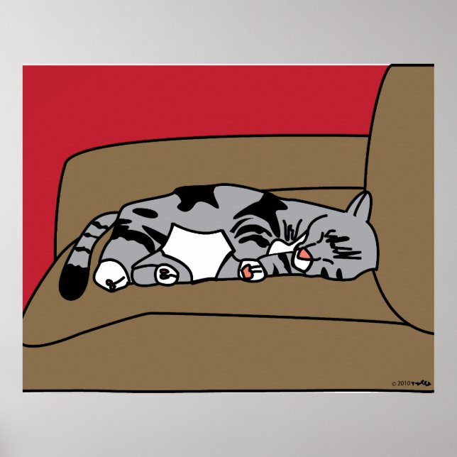 Póster Sleeping Cat Olivia Print (Frente)