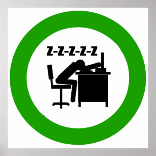 Póster Sleeping Office Worker Poster