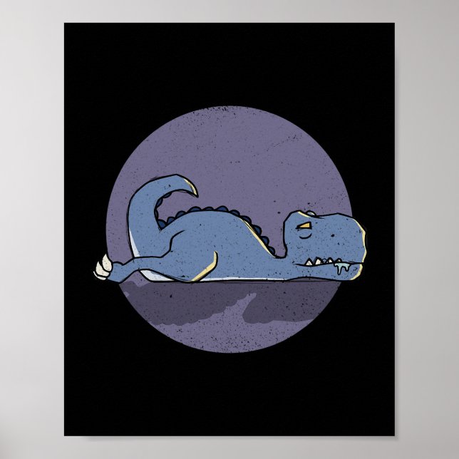 Póster Sleeposaurus Sleep Lazy Dinosaur Lover Dino Fan (Frente)