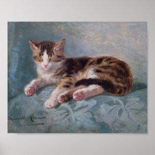 Póster Sleepy Kitten por Henriette Ronner-Knip