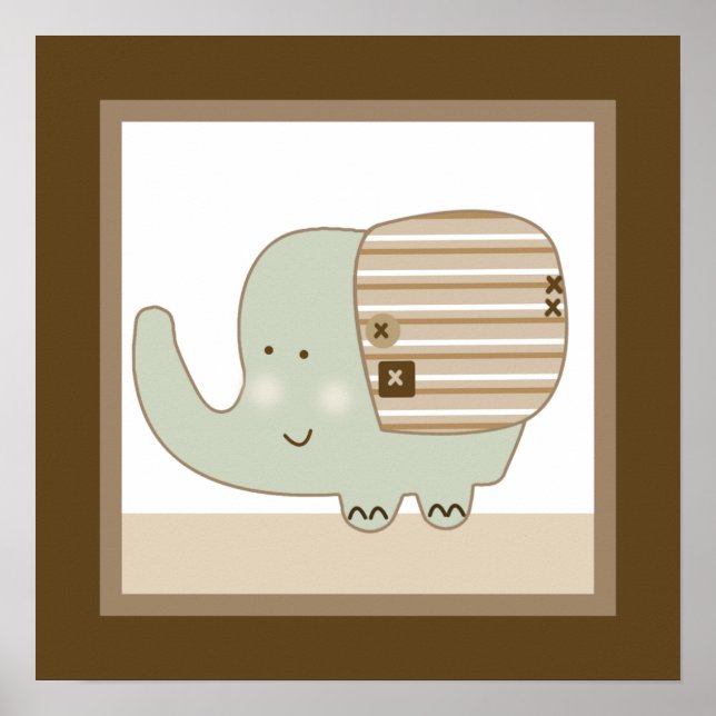 Póster Sleepy Safari Elephant Wall Art Poster (Frente)