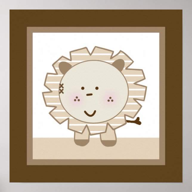 Póster Sleepy Safari Lion Nursery Wall Art Poster (Frente)