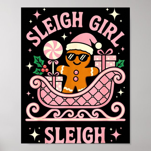 Póster Sleigh Girl Cute Cookie Christmas  (Frente)
