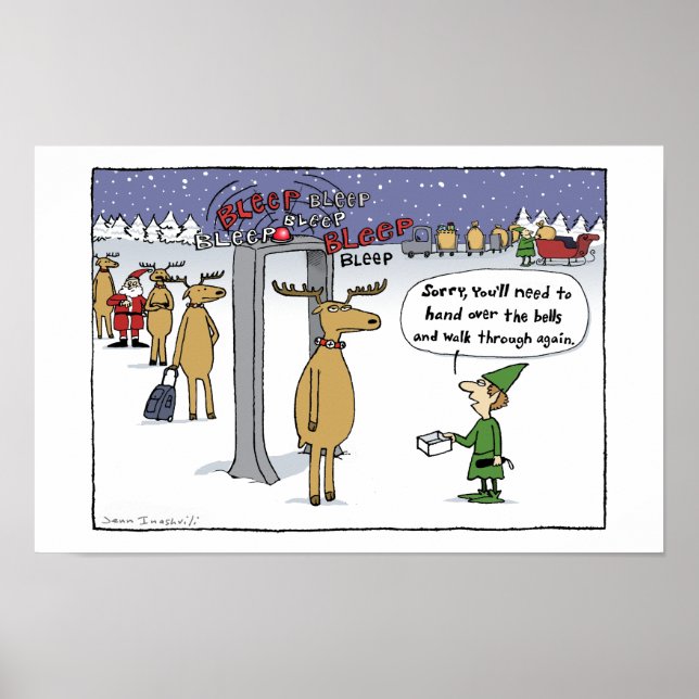 Póster Sleigh Security - Funny Navidades Personalizado (Frente)