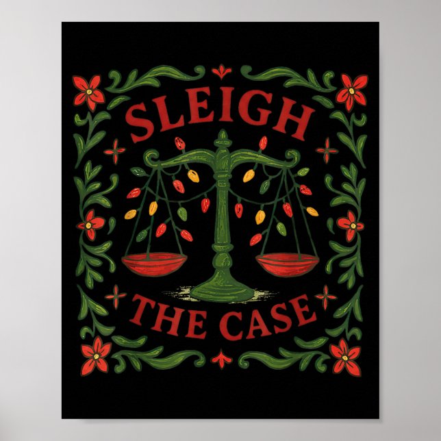 Póster Sleigh The Case Funny Lawyer Xmas Design  (Frente)