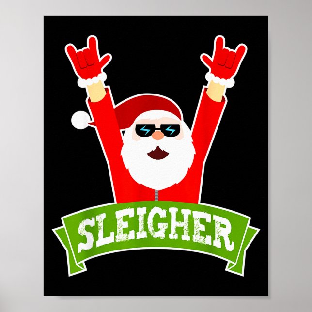 Póster Sleigher Ugly Sweater Heavy Metal Christmas Sweate (Frente)
