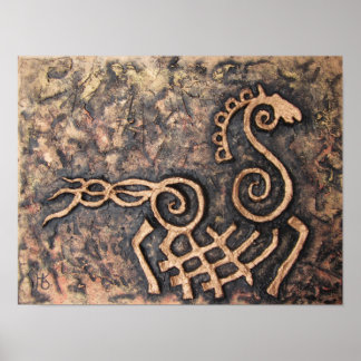 Póster Sleipnir, caballo de ocho patas de Odin