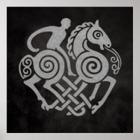 Sleipnir y Odín Símbolo Diseño Mitología Nórdica
