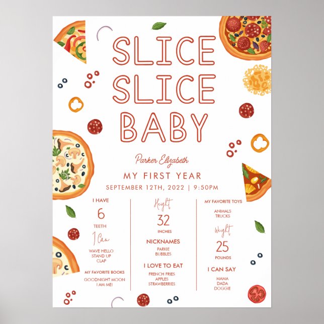 Póster Slice Slice bebé primer Poster de cumpleaños (Frente)