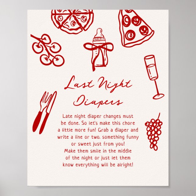 Póster Slice Slice Bebé Tarde Noche Diapers Juego Impreso (Frente)