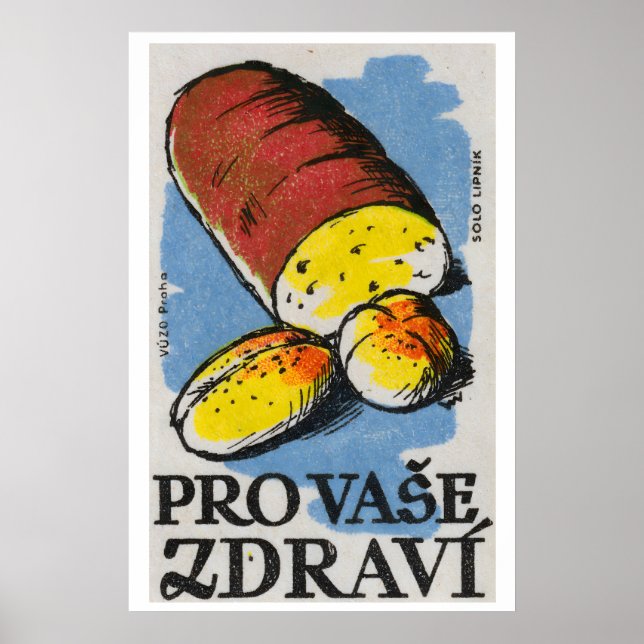 Póster Sliced Bread - Matchbox Print - Czech Wall Art (Frente)