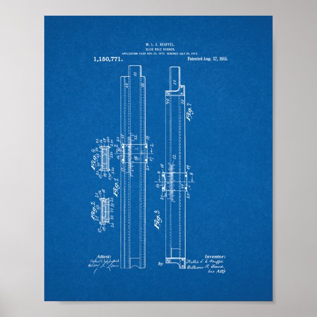 Póster Slide-rule Runner Patent - Blueprint (Frente)