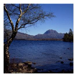 Póster Slioch Lago Maree Wester Ross Escocia