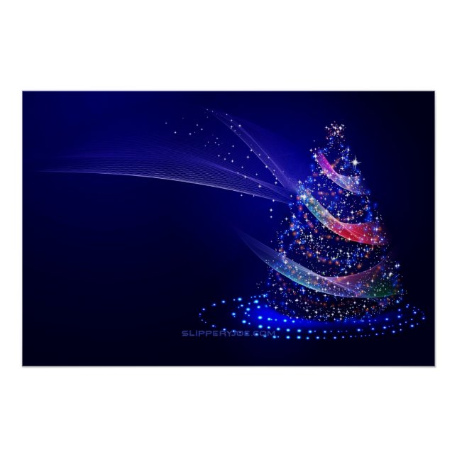 Póster SlipperyJoe árbol de Navidad digital translúcido r (Anverso)