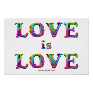 Póster SlipperyJoe el amor es amor goteando derretido din
