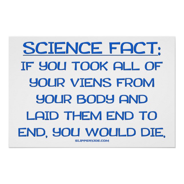 Póster SlipperyJoe es gracioso decir ciencia realidad azu (Anverso)