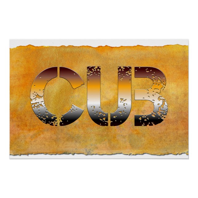 Póster SlipperyJoe's cub word naranja-tonos marrones pro (Anverso)