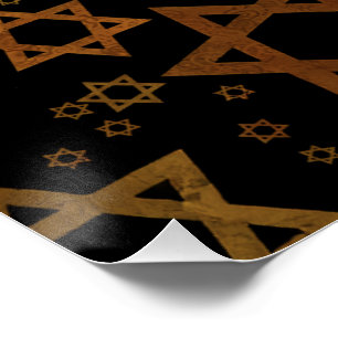 Póster SlipperyJoe's Estrella David temática de Hanukkah 