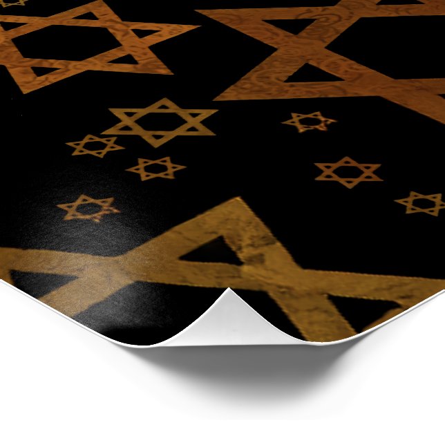 Póster SlipperyJoe's Estrella David temática de Hanukkah  (Esquina)