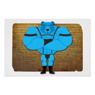 Póster SlipperyJoe's gay musgo personalizado thong leathe