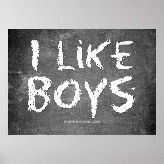 Póster SlipperyJoe's I Like Boys sucia Chalkboard escribi (Frente)