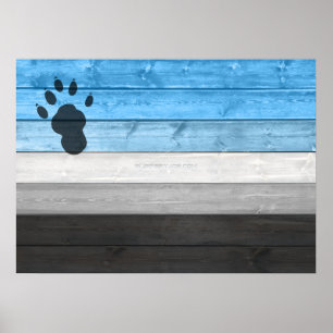 Póster SlipperyJoe's otter paw wood crate texture bear co