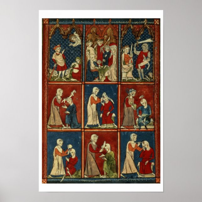 Póster Sloane 1977 fol.2V Medical and biblical scenes, fr (Frente)