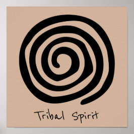 Póster Slogan del espíritu tribal Espiral tribal petrogli
