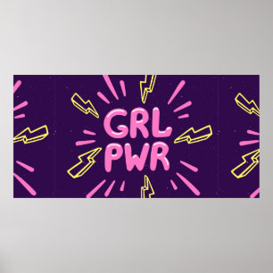 Póster Slogan del movimiento de poder del chica sin probl