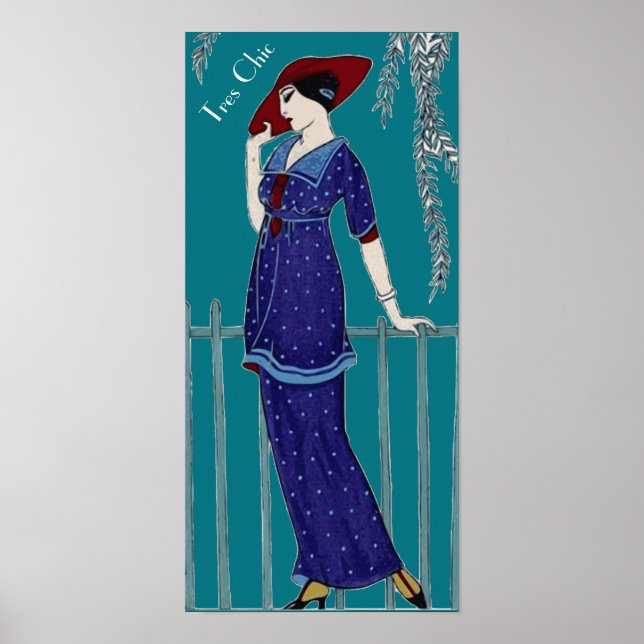 Póster Slogan francés de tres Modas Moda parisina de los  (Frente)