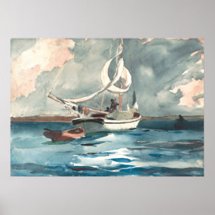 Póster Sloop, Nassau, por Winslow Homer