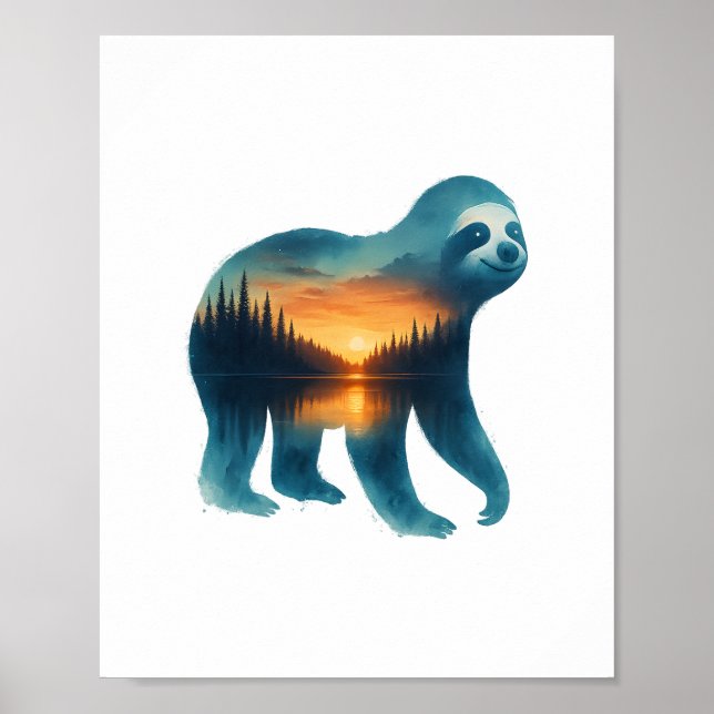 Póster Sloth Camping Lover (Frente)